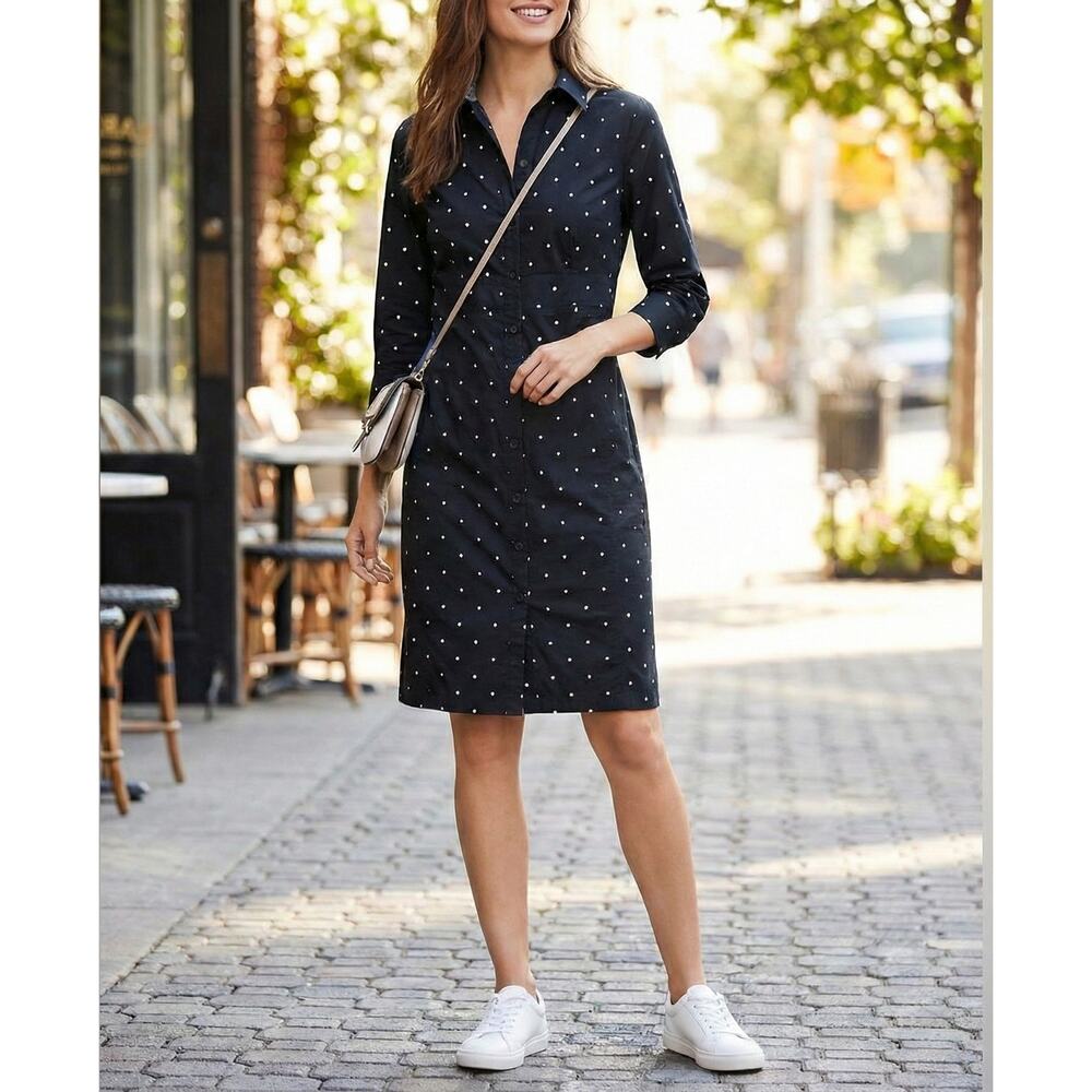 Express Polka Dot Shirt Dress Womens 6 Babydoll Work Office Career Casual Cute